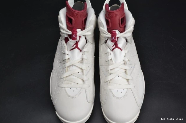 1st Kicks Jordan 6 white 384664-116 Maroon Retro Air 0717